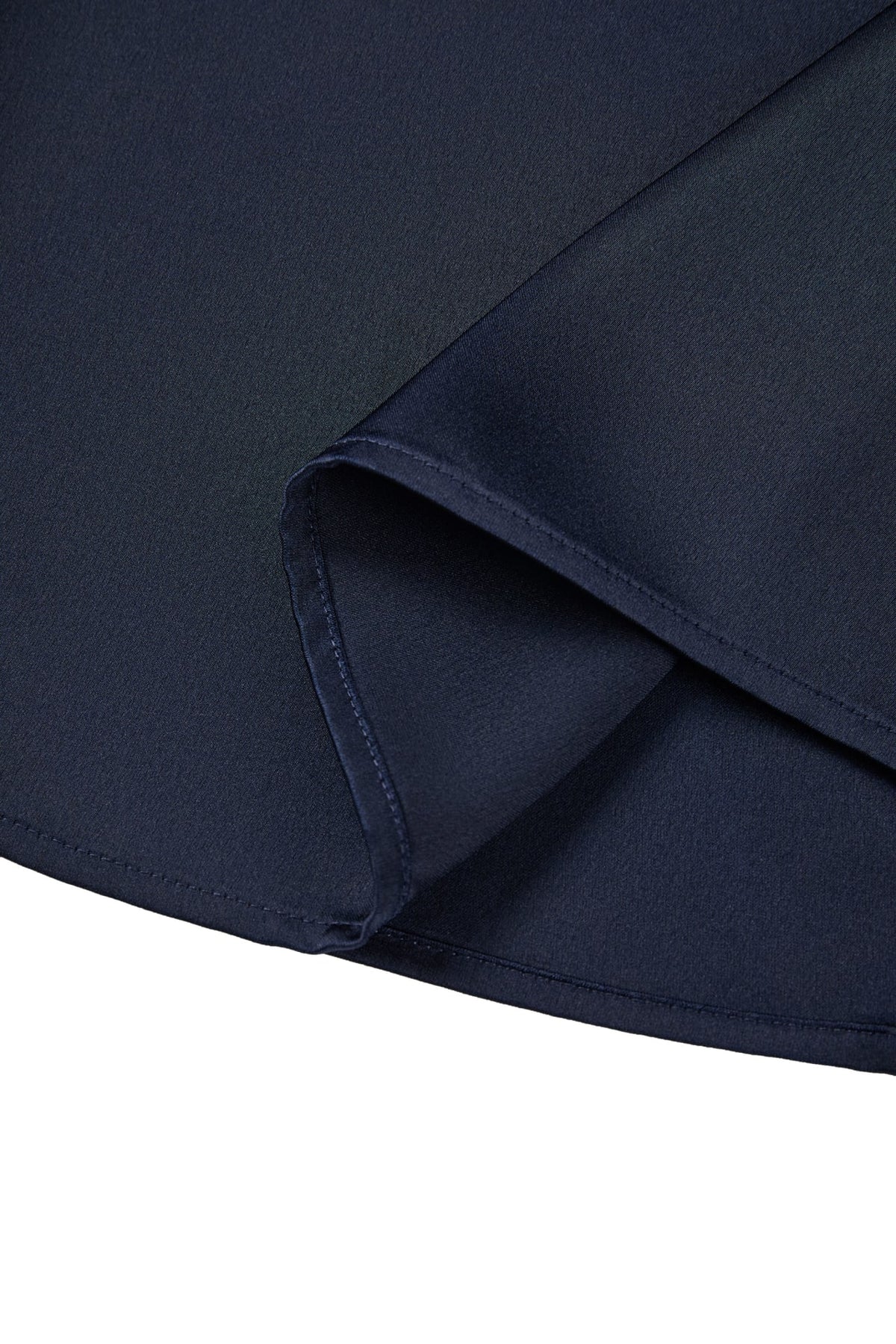 Poly Satin Regular Fit Stand Collar Blouse