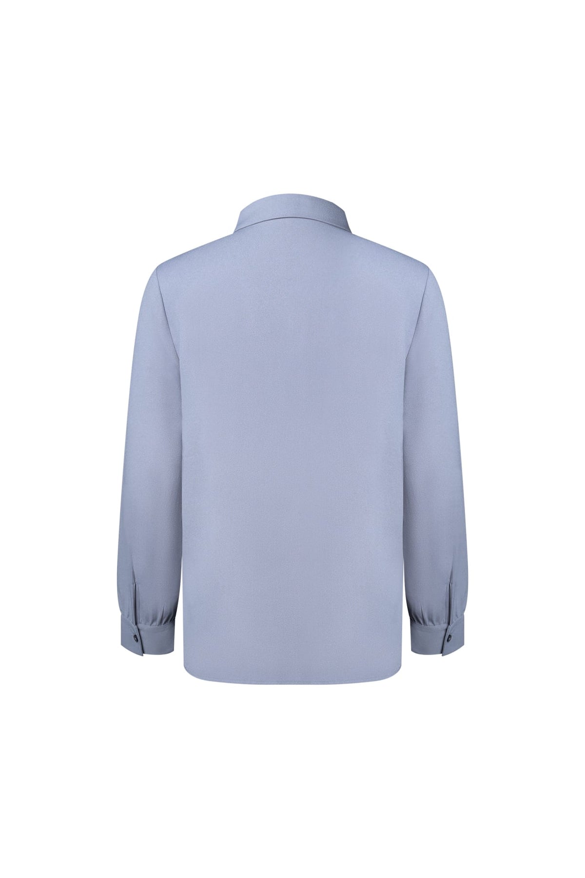 Poly Crepe Crinkle Regular Fit Shirt Collar Blouse