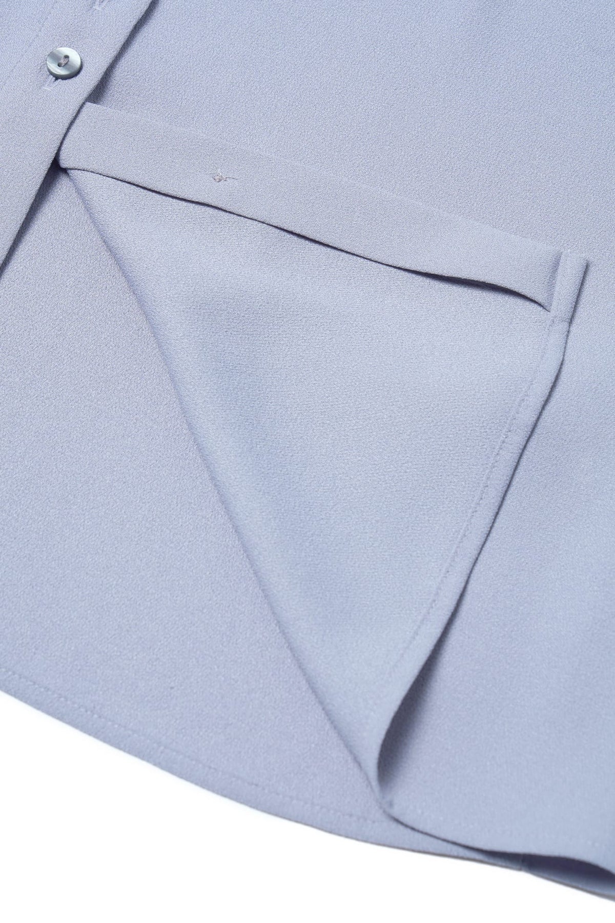 Poly Crepe Crinkle Regular Fit Shirt Collar Blouse