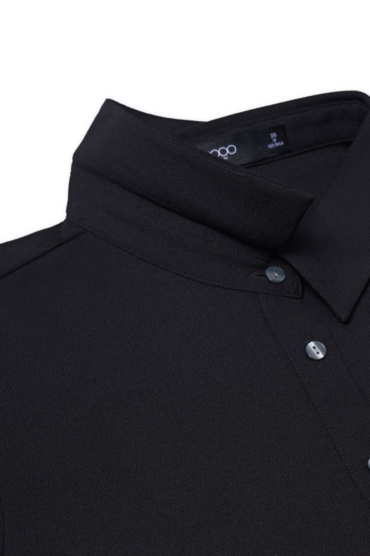 Poly Crepe Crinkle Regular Fit Shirt Collar Blouse