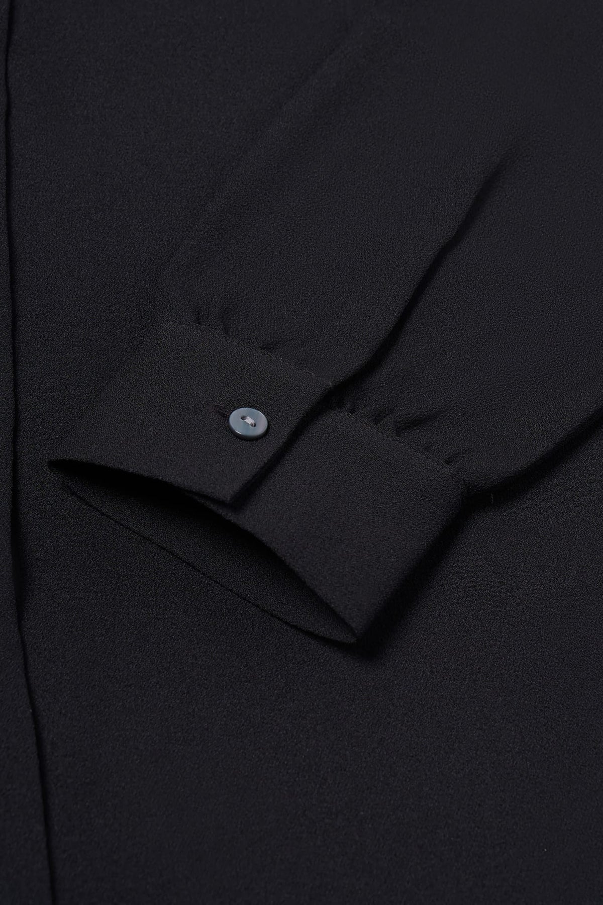 Poly Crepe Crinkle Regular Fit Shirt Collar Blouse