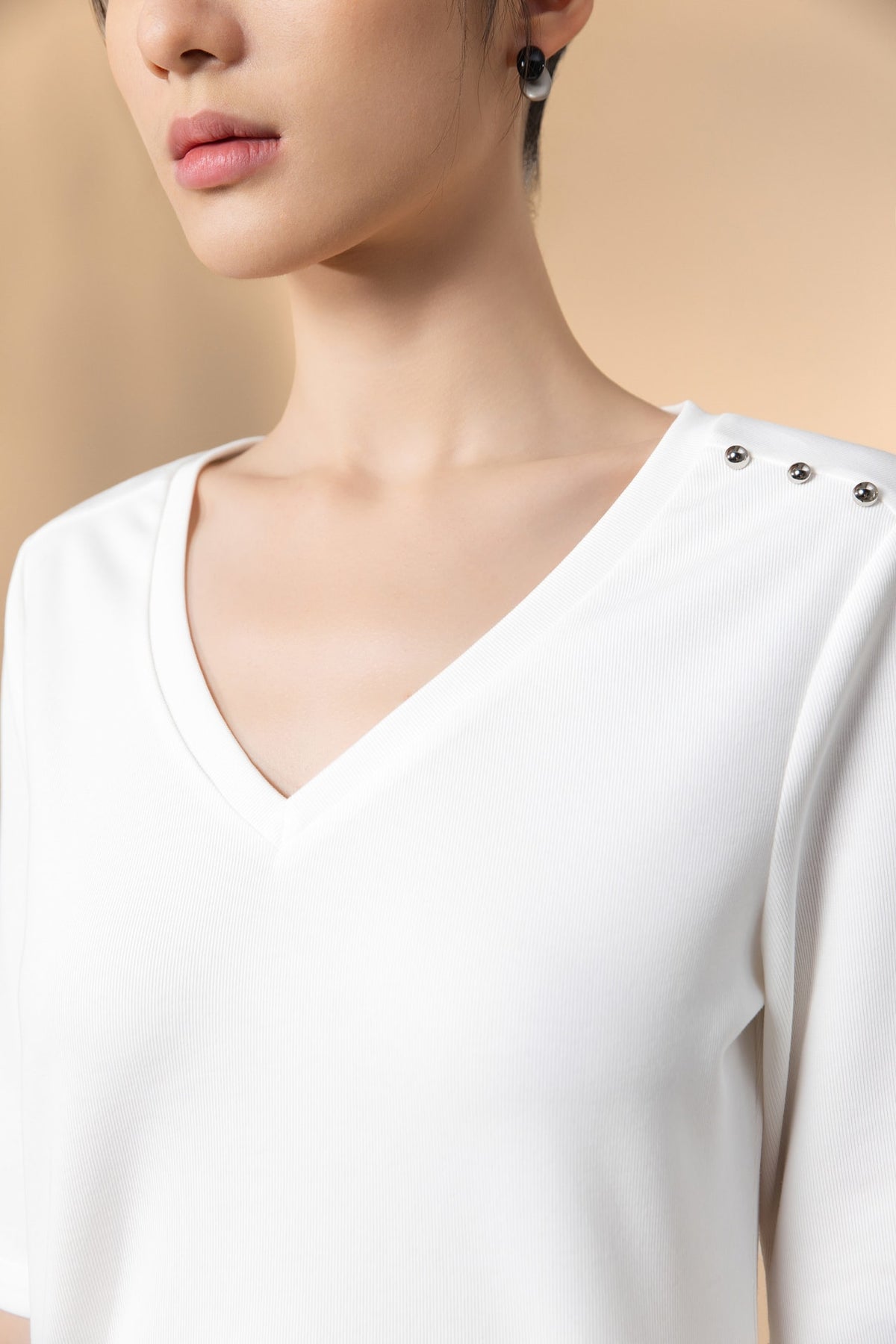 G2000 - T-Shirts - Cotton Blend Double Jersey Regular Fit V-Neck Top