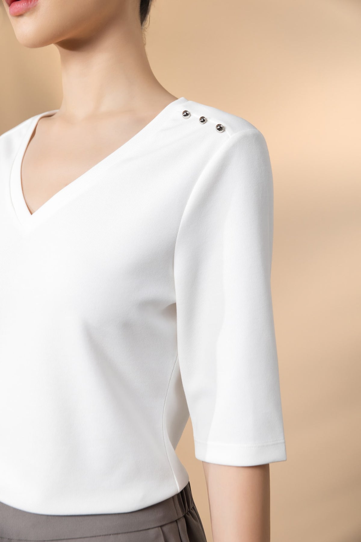 G2000 - T-Shirts - Cotton Blend Double Jersey Regular Fit V-Neck Top