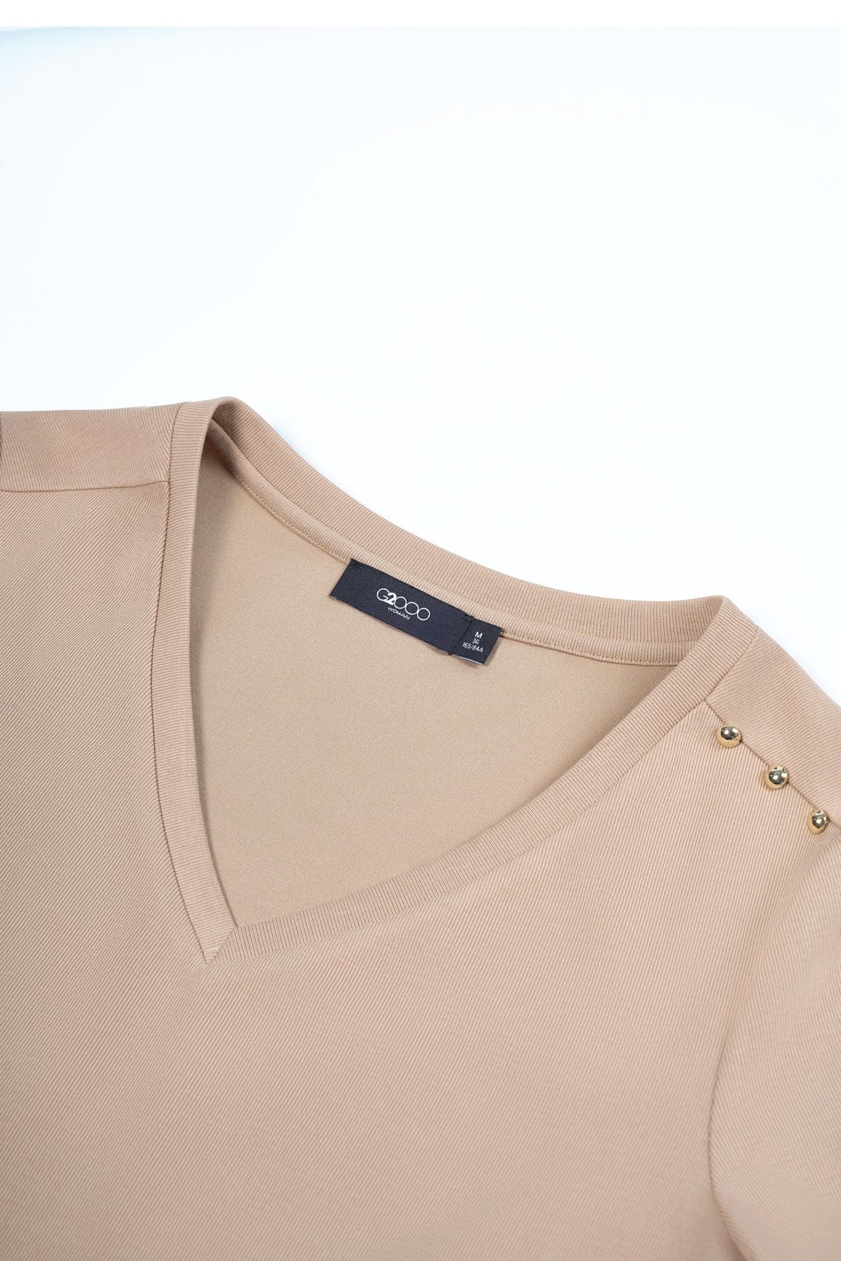 G2000 - T-Shirts - Cotton Blend Double Jersey Regular Fit V-Neck Top