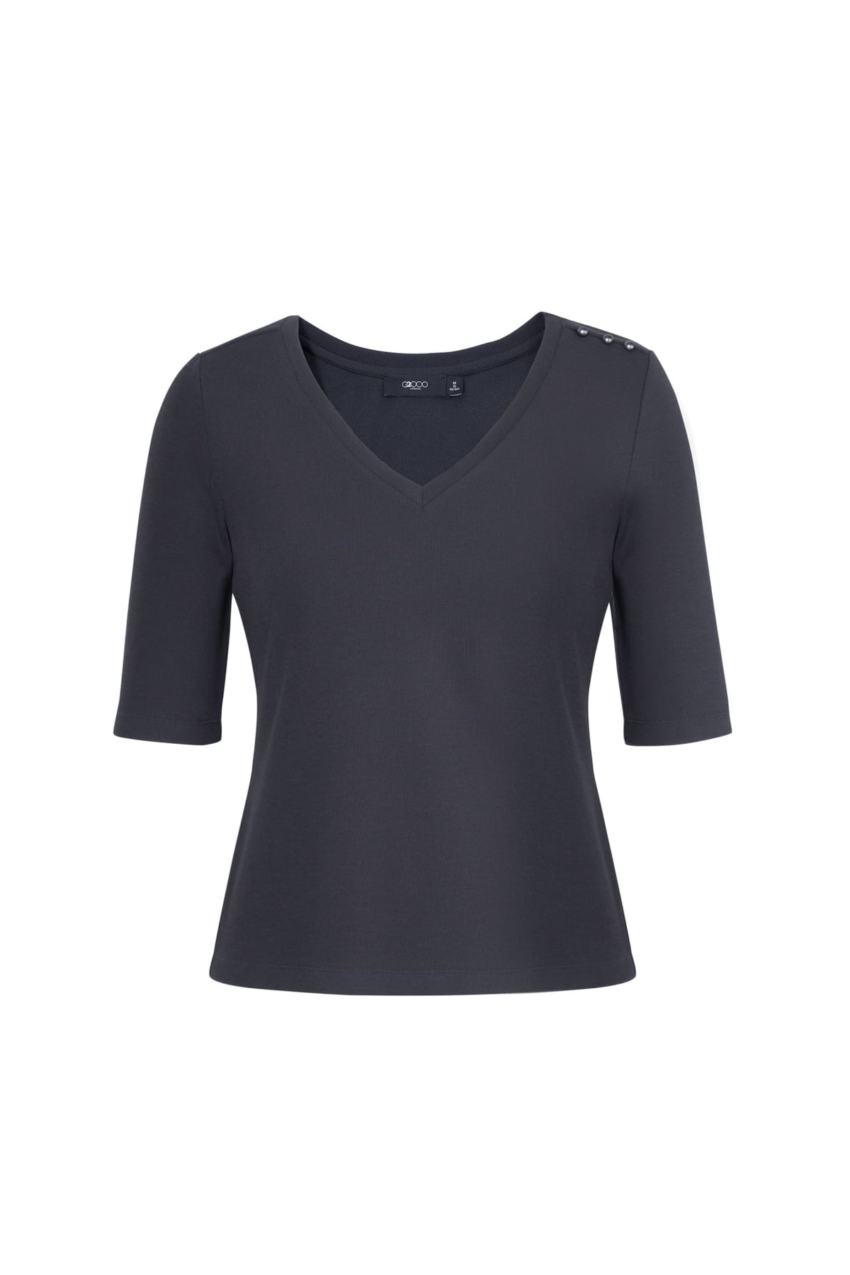 G2000 - T-Shirts - Cotton Blend Double Jersey Regular Fit V-Neck Top - Regular - Dark Navy