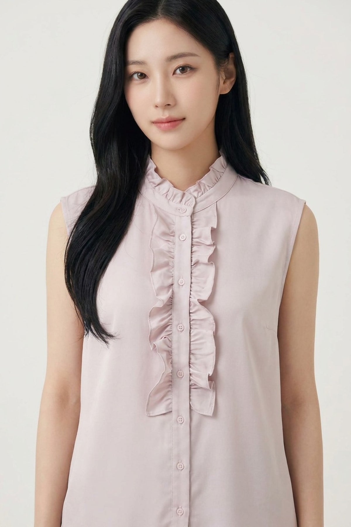 G2000 - Blouses - Lyocell Twill Regular Fit Stand Collar Short Sleeve Blouse - Purple Dove - Regular