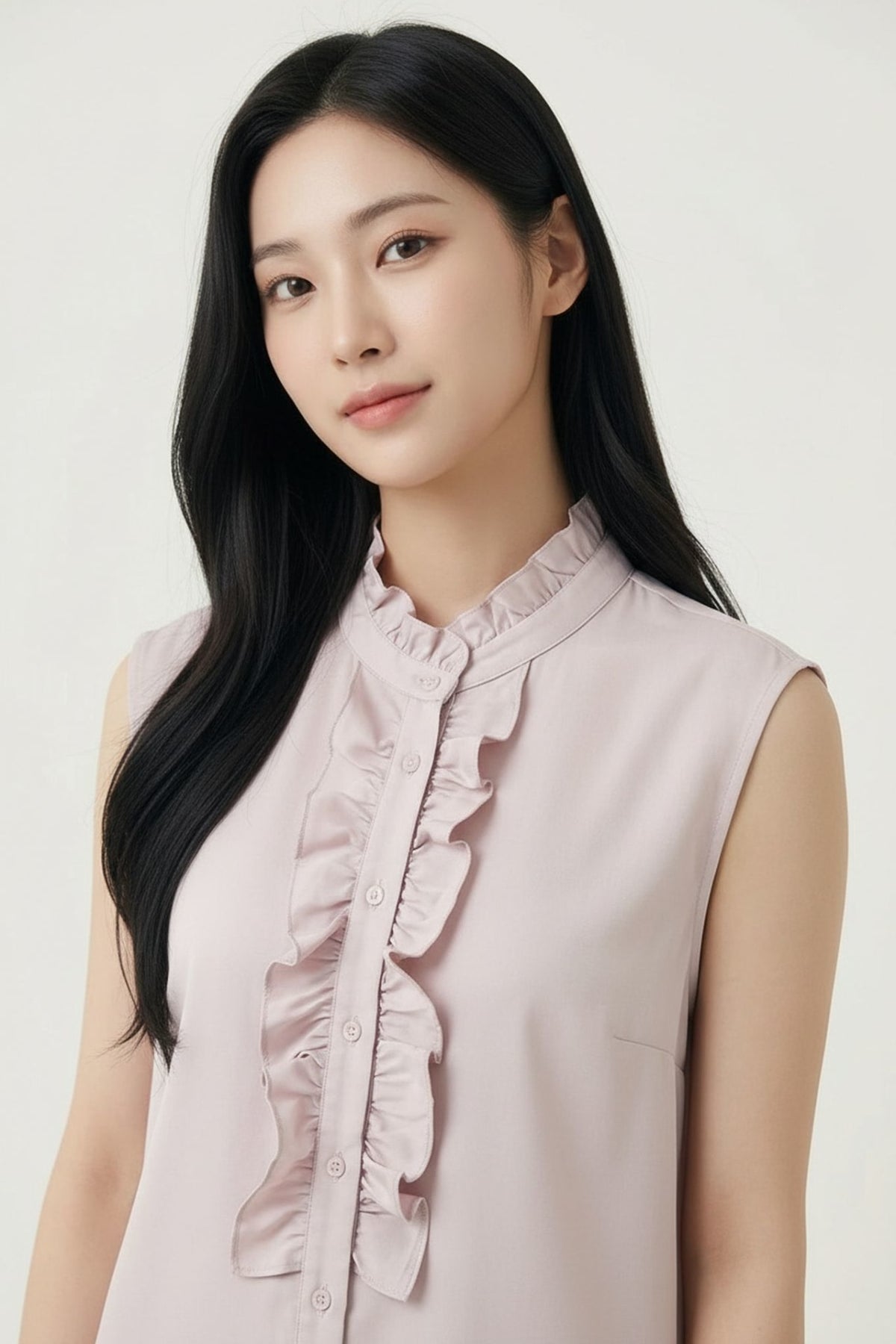 G2000 - Blouses - Lyocell Twill Regular Fit Stand Collar Short Sleeve Blouse