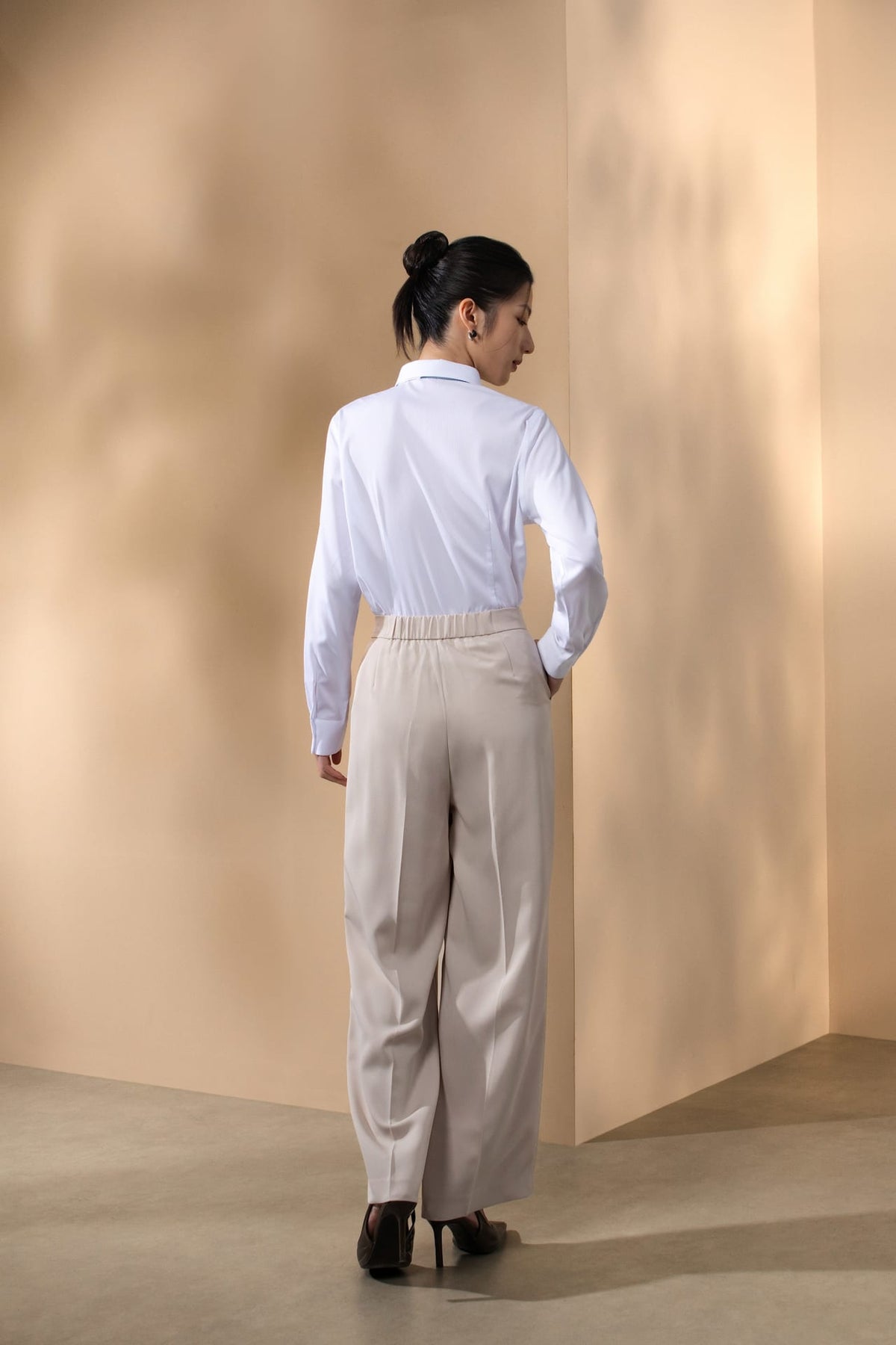 Poly Ottoman Straight Leg Suit Pants