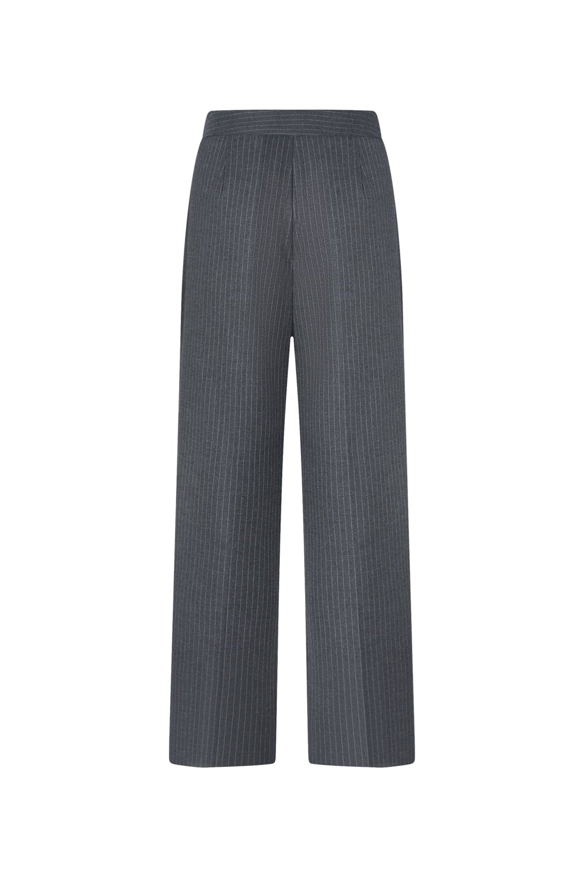 Poly Rayon Stripe Straight Leg Suit Pants