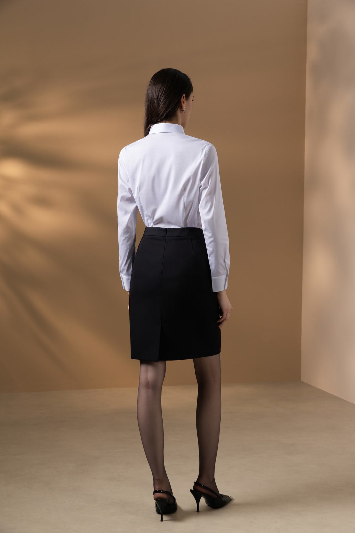 Poly Rayon Twill Slim Fit Pencil Suit Skirt
