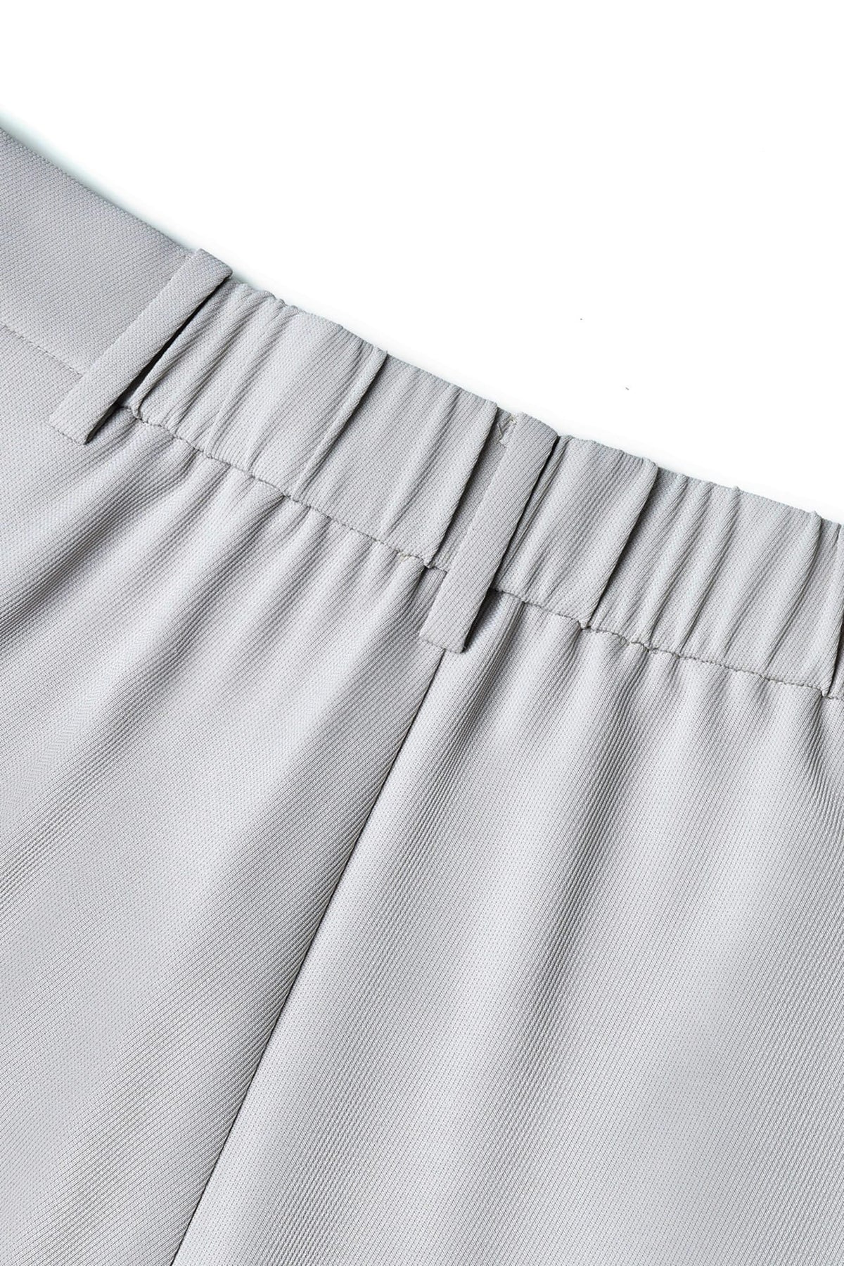 Poly Twill Wide Leg Casual Pants with Square Buckle Self-Fabric Belt