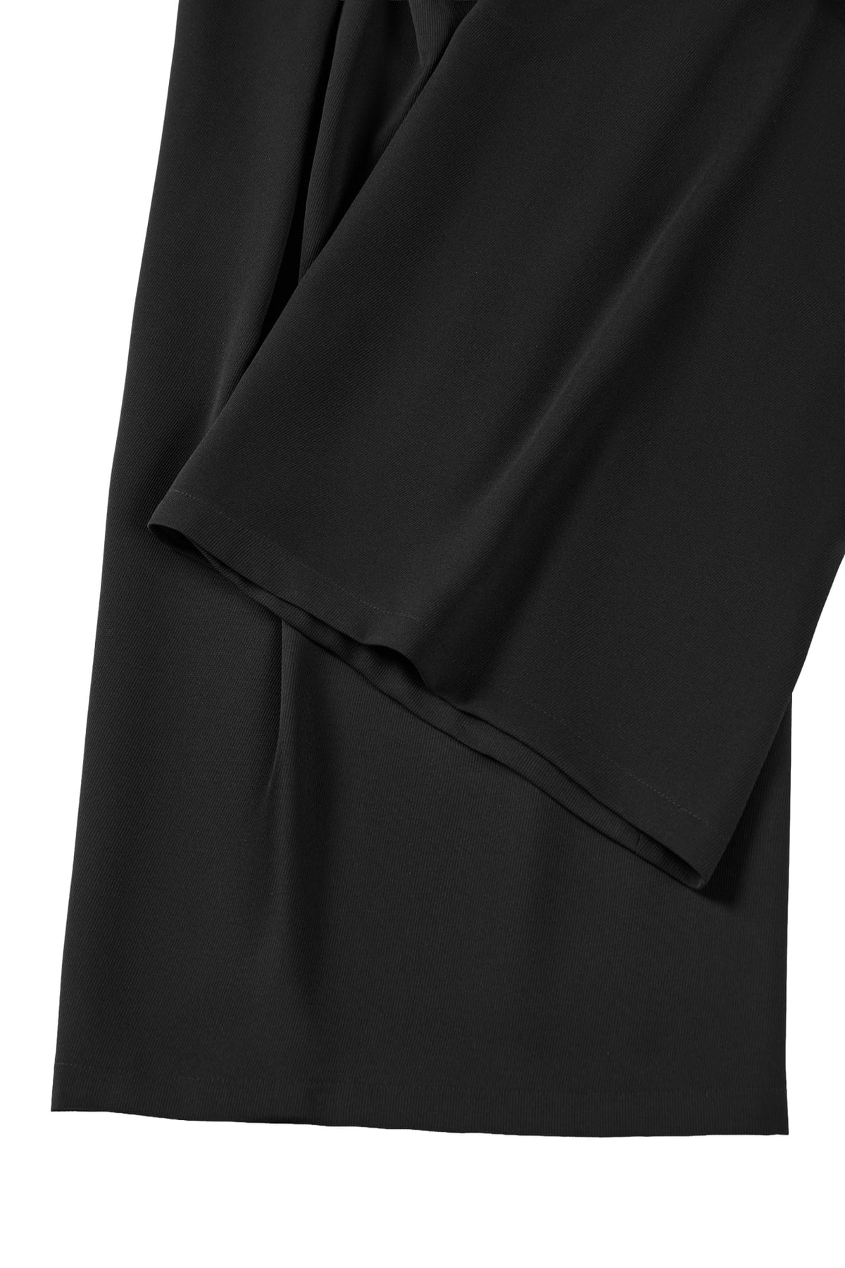 Poly Twill Wide Leg Casual Pants with Square Buckle Self-Fabric Belt