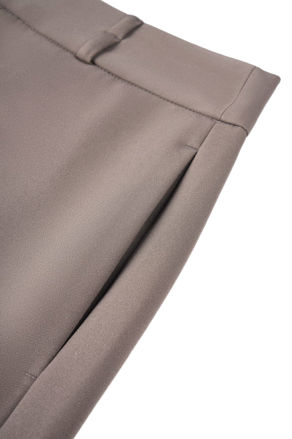 Poly Twill A-Shape Skirt with Belt
