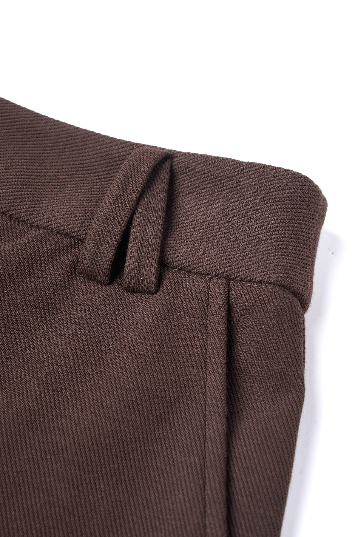 Cotton Blend Pique Twill Straight Leg Casual Pants with Belt
