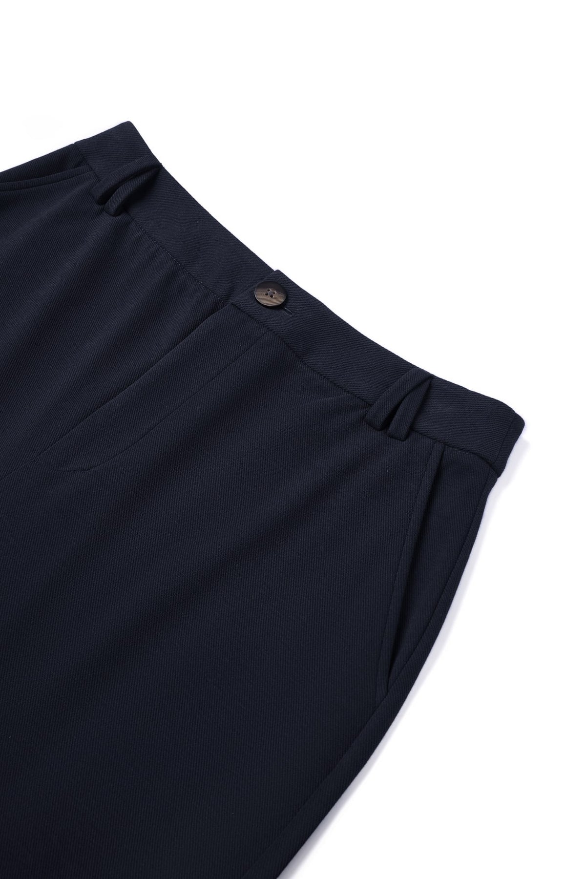 Cotton Blend Pique Twill Straight Leg Casual Pants with Belt