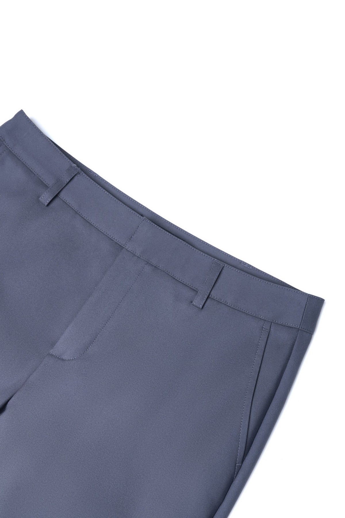 Cotton Nylon Double Weave Skinny Casual Pants with Belt
