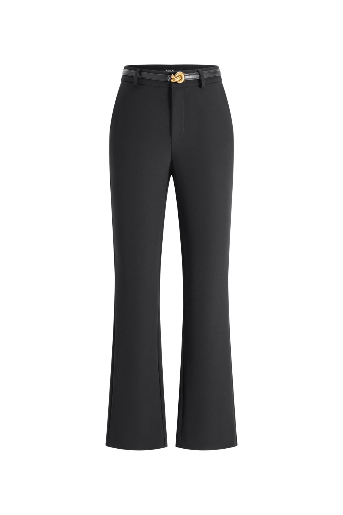 Multi-Way Stretch Nylon Plain Weave Comfort Slim Boot Casual Pants with Belt