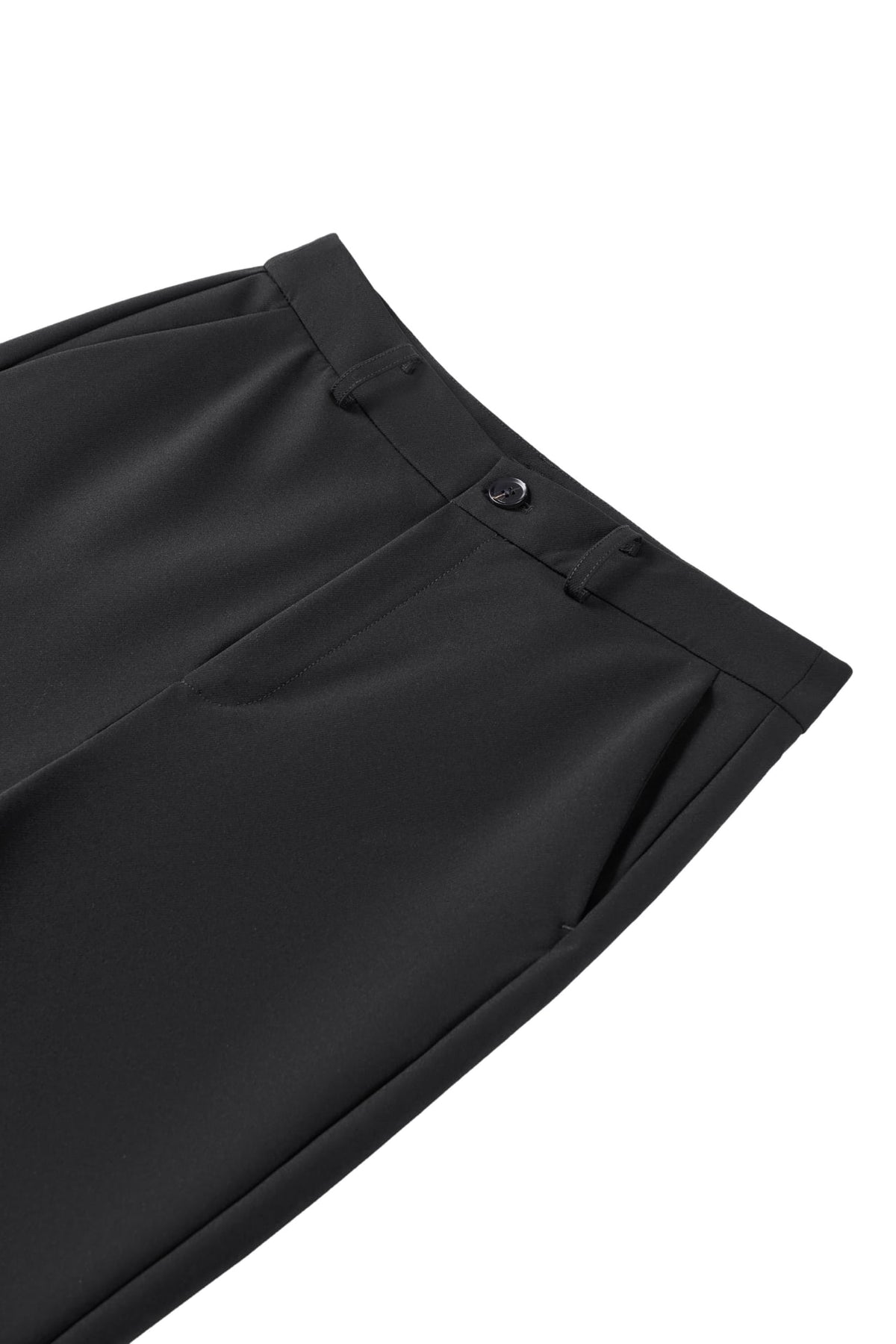 Multi-Way Stretch Nylon Plain Weave Comfort Slim Boot Casual Pants with Belt