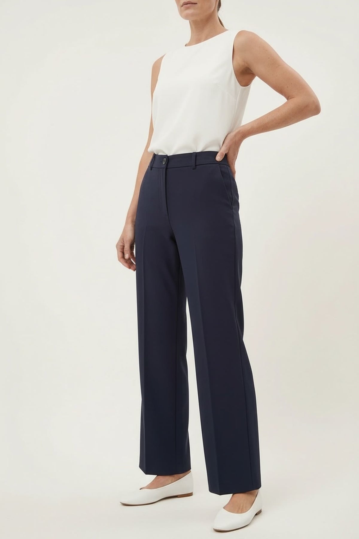 G2000 - Pants - Multi-Way Stretch Nylon Plain Weave Cigarette Casual Pants - Dark Navy - No Fit