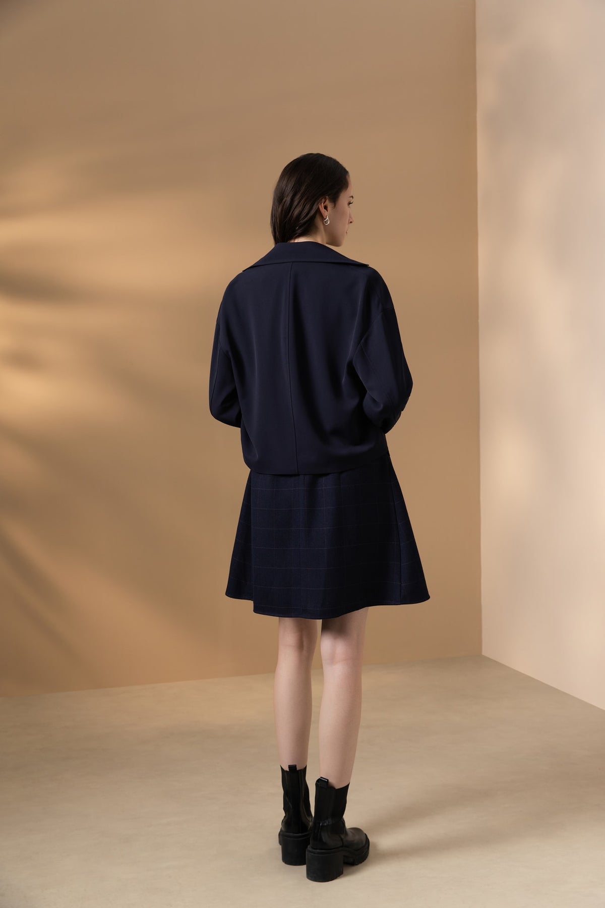 Poly Twill Lapel Collar Jacket