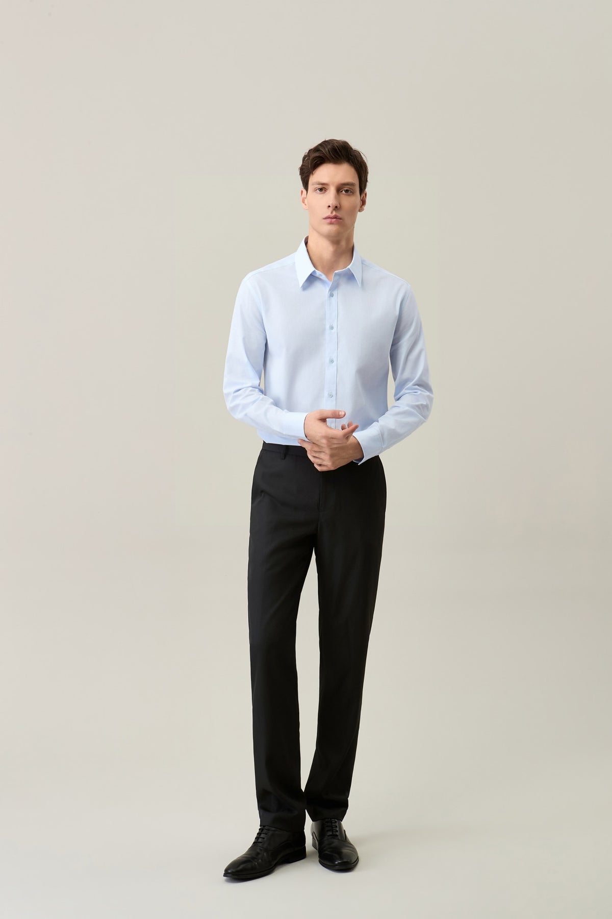 G2000 - Shirts - Non-Iron Easy Care Cotton Blend 2 Tone Smart Fit Long Sleeve Shirt