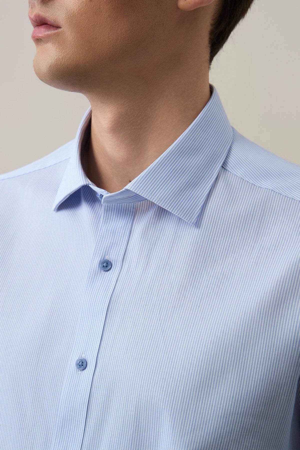 G2000 - Shirts - Non-Iron Easy Care Cotton Blend Stripe Smart Fit Long Sleeve Shirt