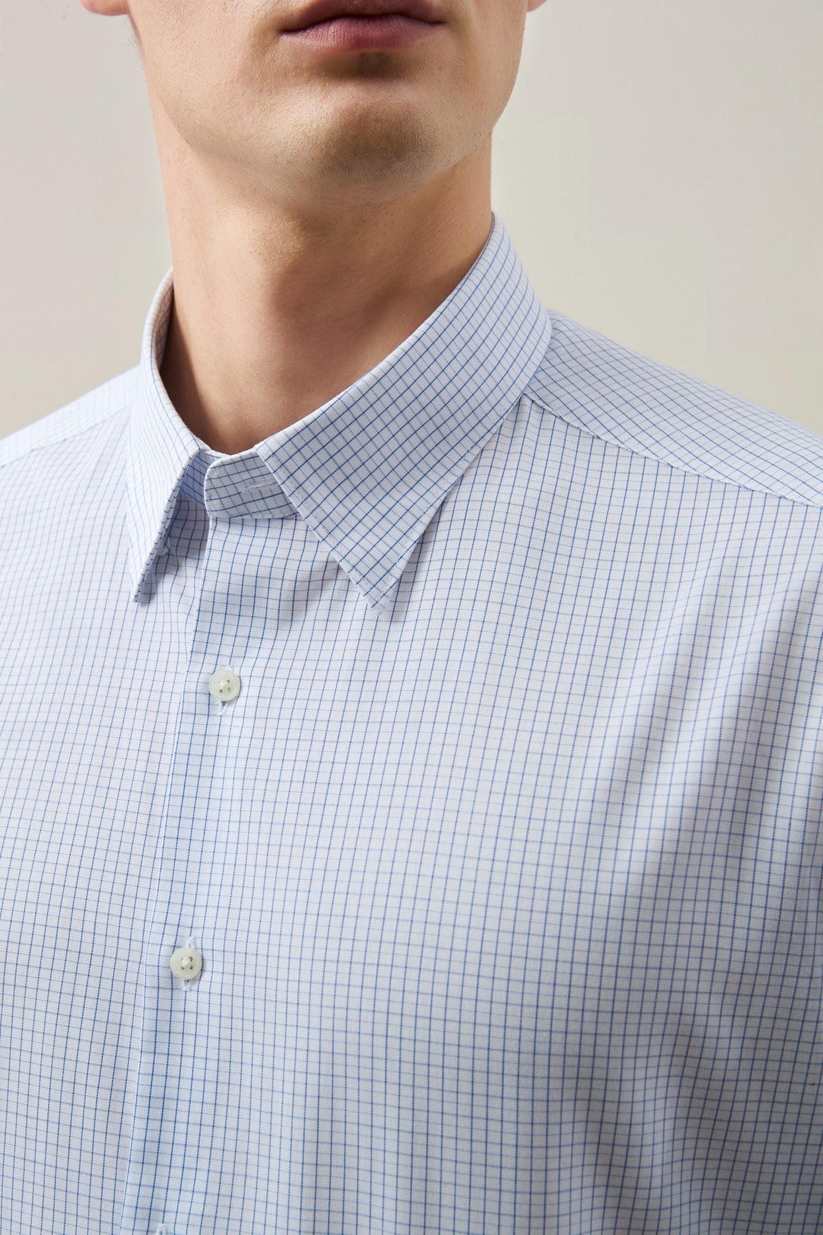 Non-Iron Easy Care Cotton Blend Check Smart Fit Long Sleeve Shirt