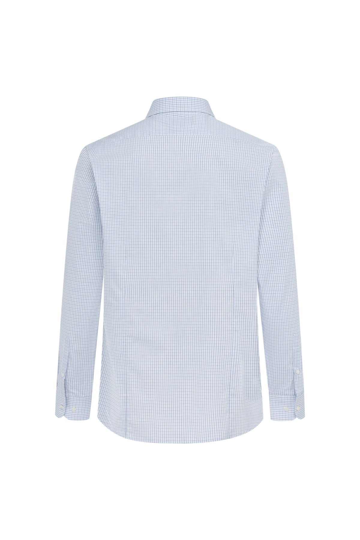 Non-Iron Easy Care Cotton Blend Check Smart Fit Long Sleeve Shirt