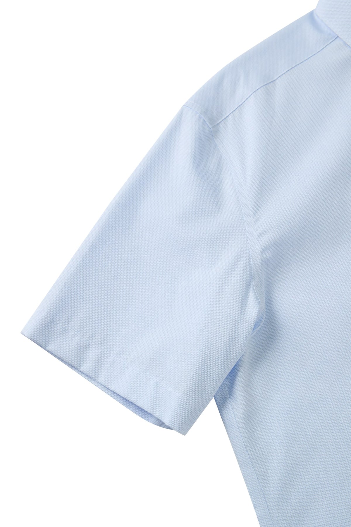 Non-Iron Easy Care Cotton Blend 2 Tone Smart Fit Short Sleeve Shirt