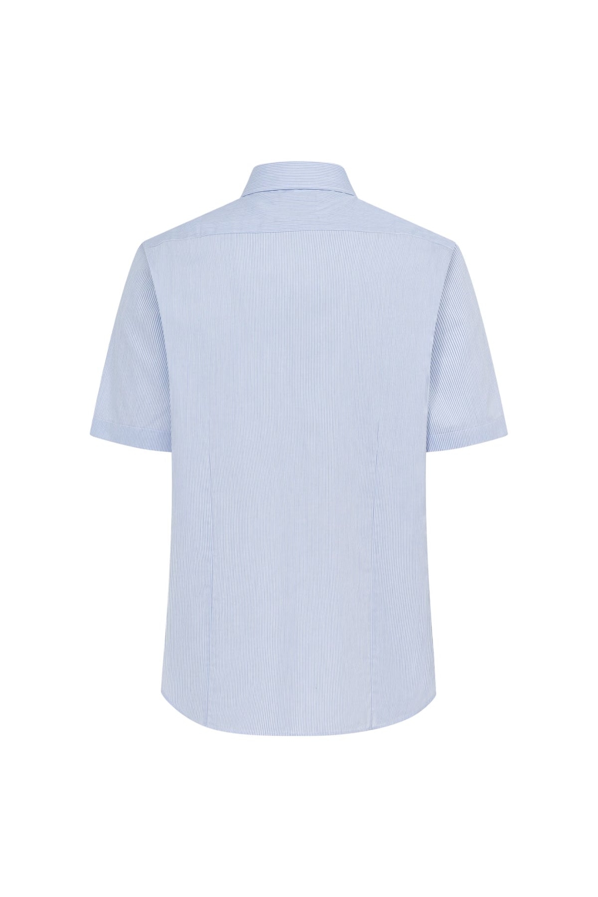Non-Iron Easy Care Cotton Blend Stripe Smart Fit Short Sleeve Shirt