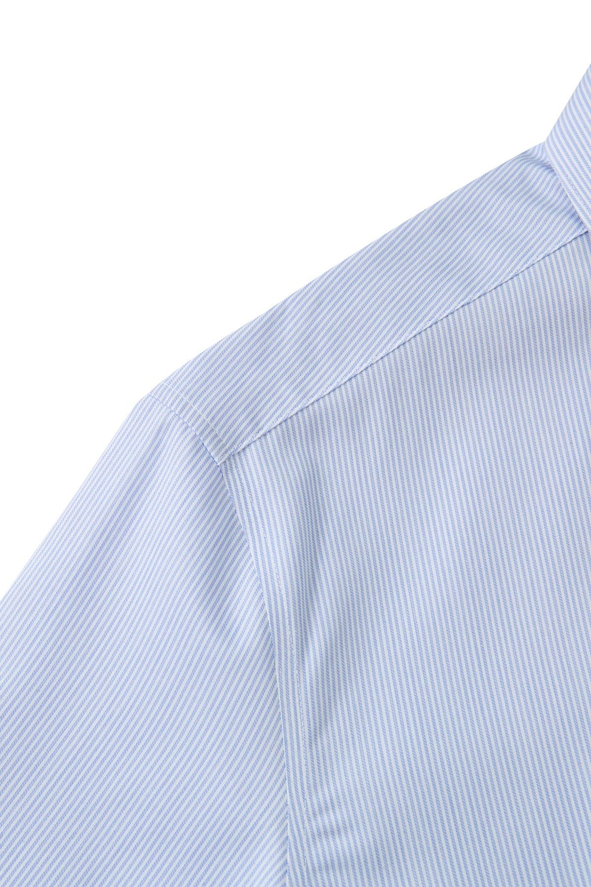 Non-Iron Easy Care Cotton Blend Stripe Smart Fit Short Sleeve Shirt