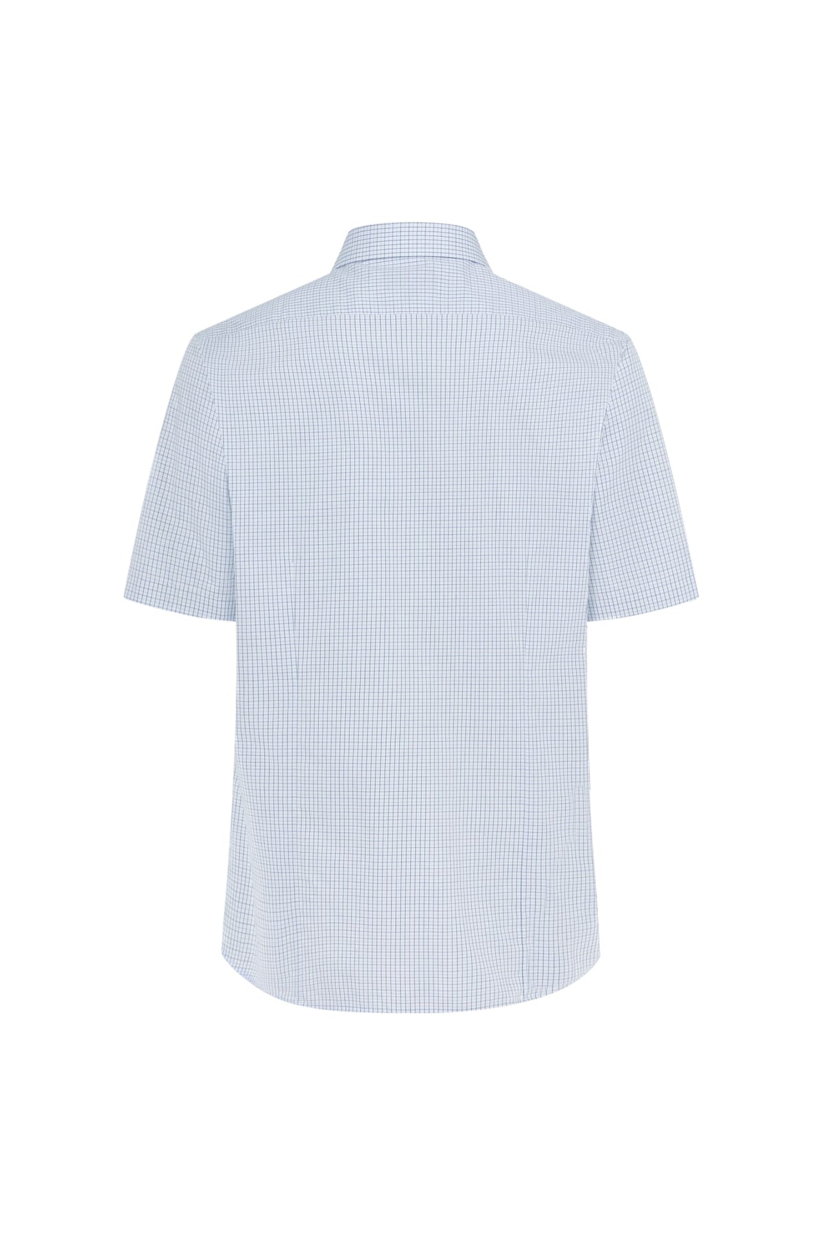 Non-Iron Easy Care Cotton Blend Check Smart Fit Short Sleeve Shirt