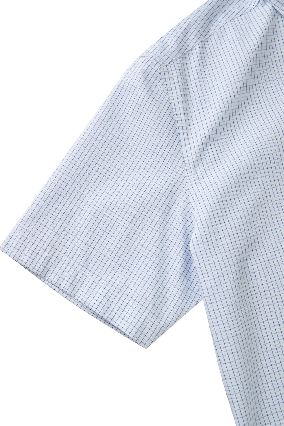 Non-Iron Easy Care Cotton Blend Check Smart Fit Short Sleeve Shirt