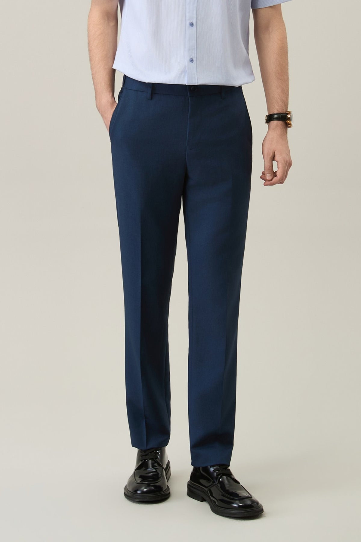 Anti-Electrostatic Poly Twill Smart Fit Suit Pants with Elastic Waistband