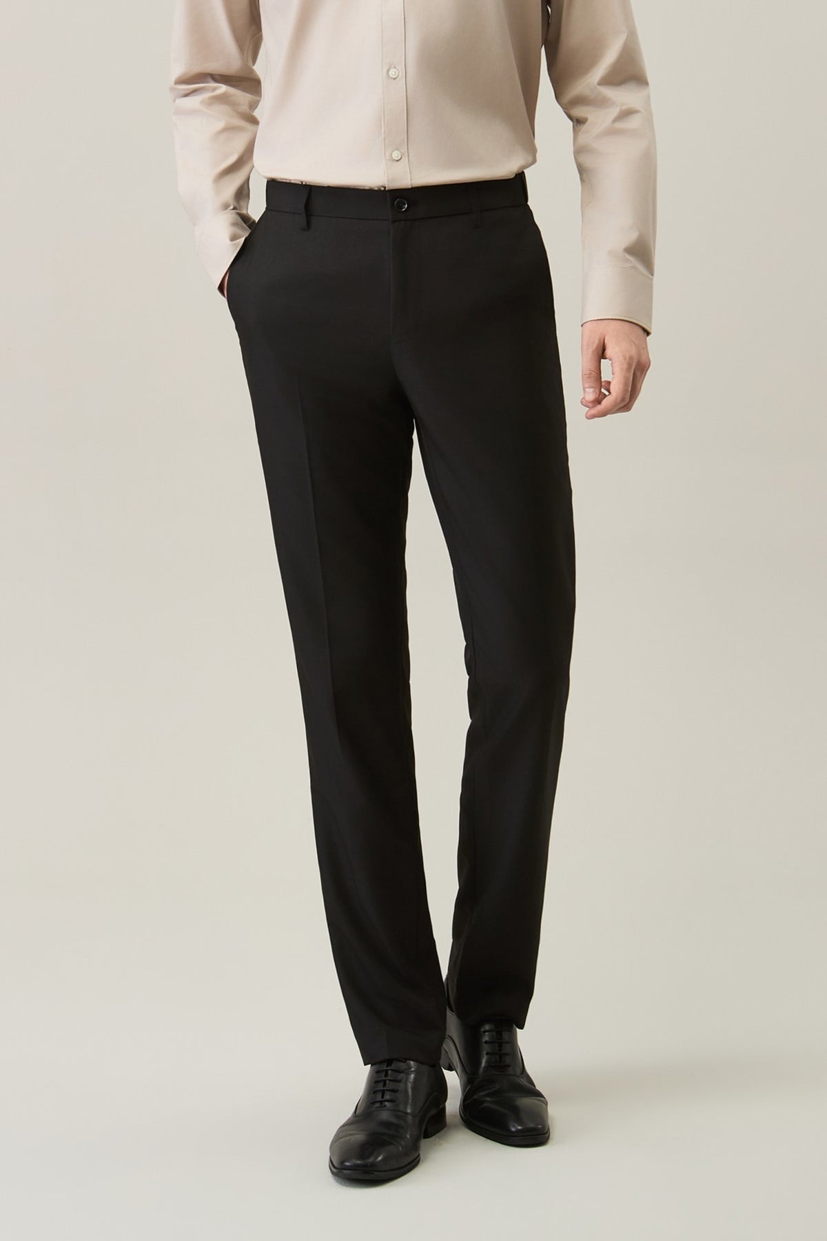 Anti-Electrostatic Poly Twill Smart Fit Suit Pants with Elastic Waistband