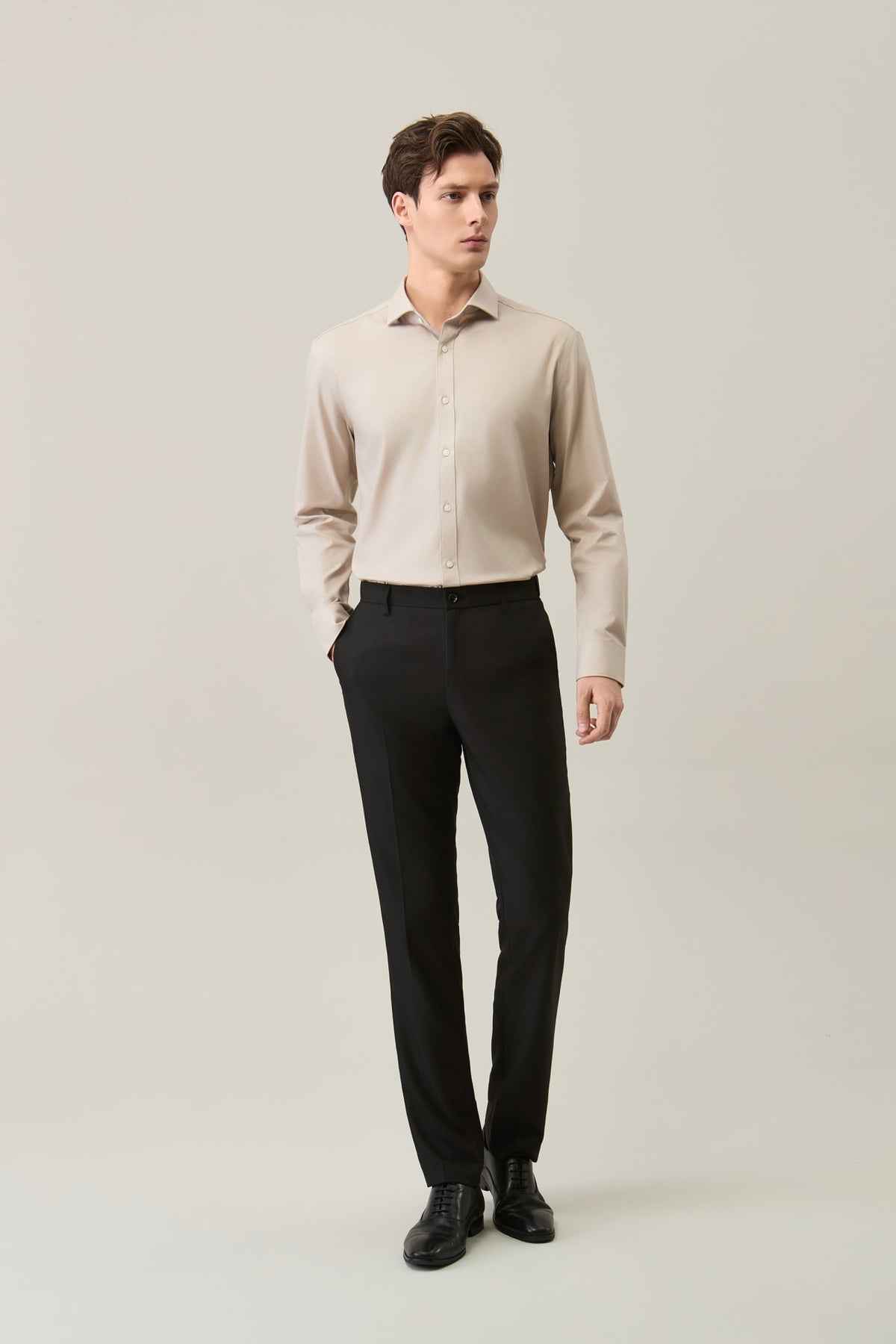 Anti-Electrostatic Poly Twill Smart Fit Suit Pants with Elastic Waistband