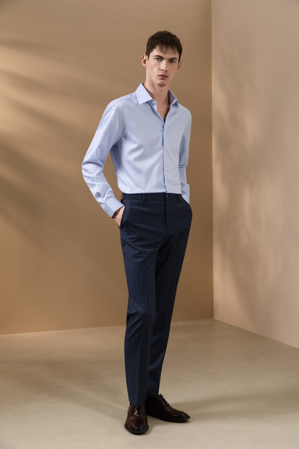 Non-Iron 200/2 Pure Cotton Fine Twill Smart Fit Long Sleeve Shirt