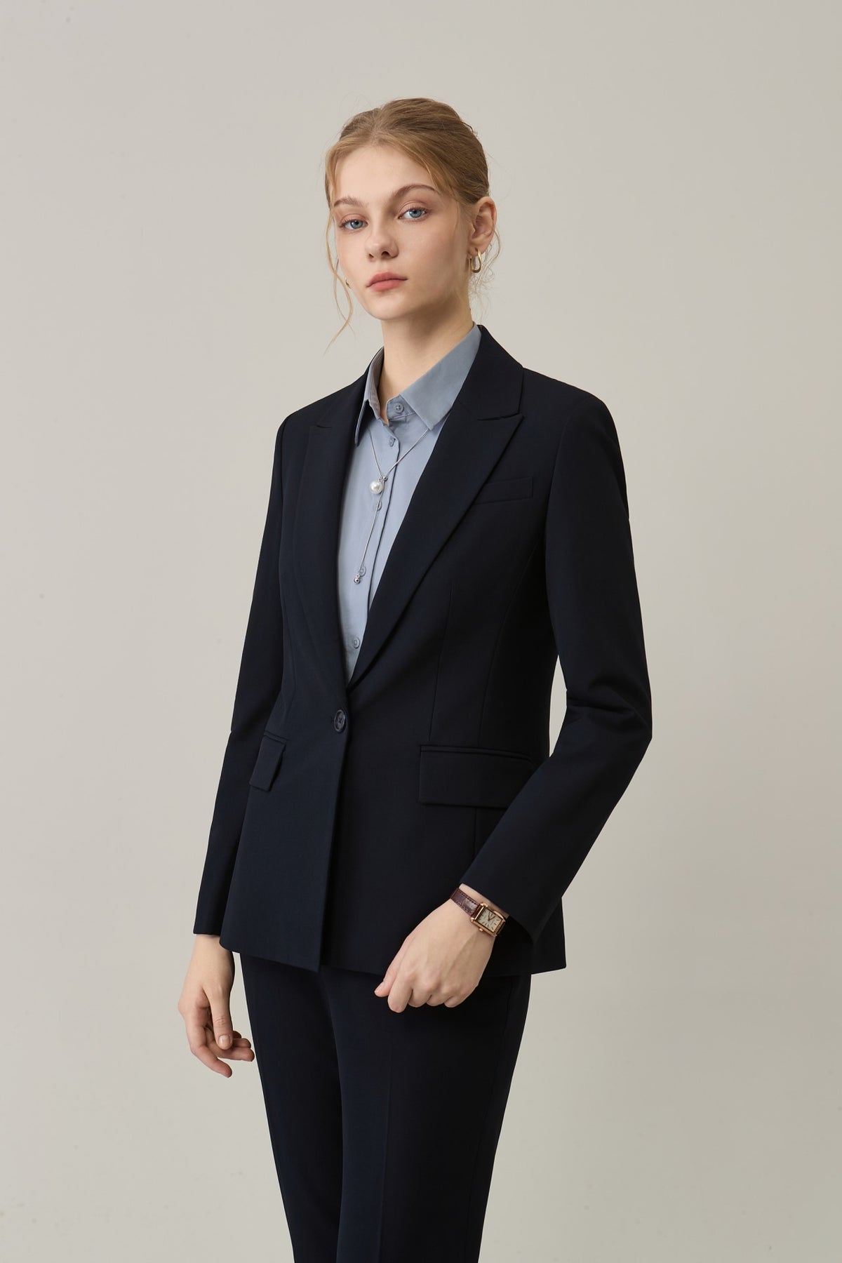 Poly Crepe Easy Fit Suit Blazer