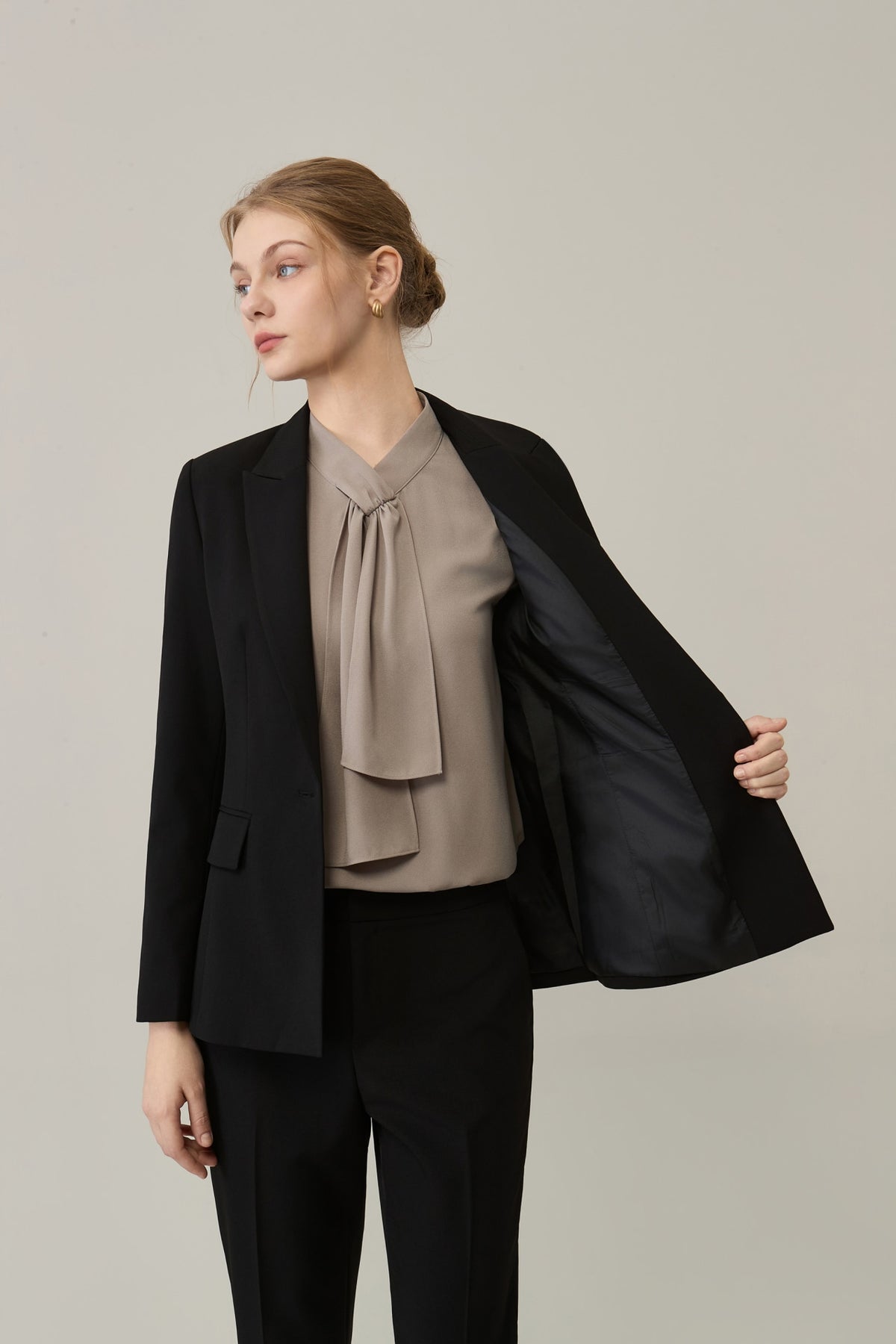 Poly Crepe Easy Fit Suit Blazer