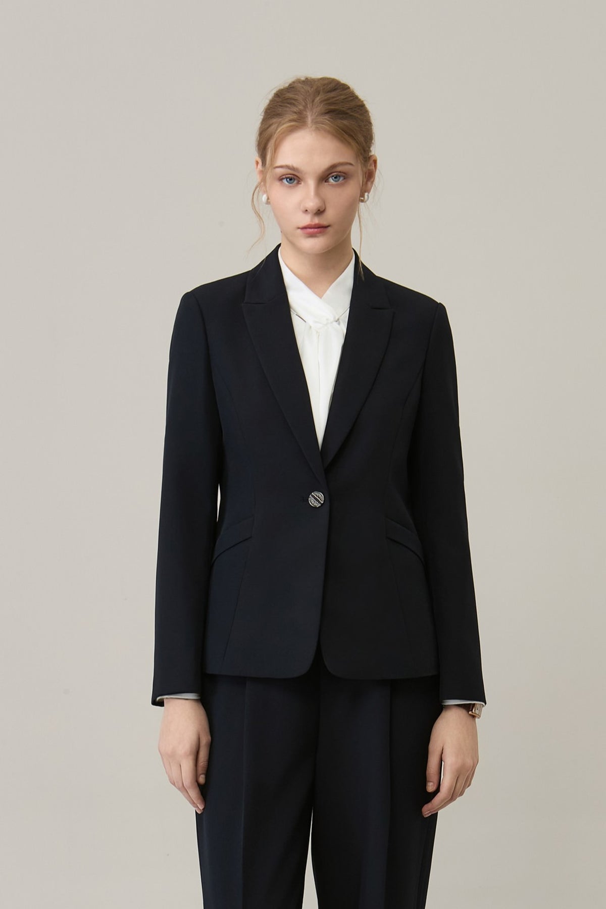 Poly Crepe Easy Fit Suit Blazer