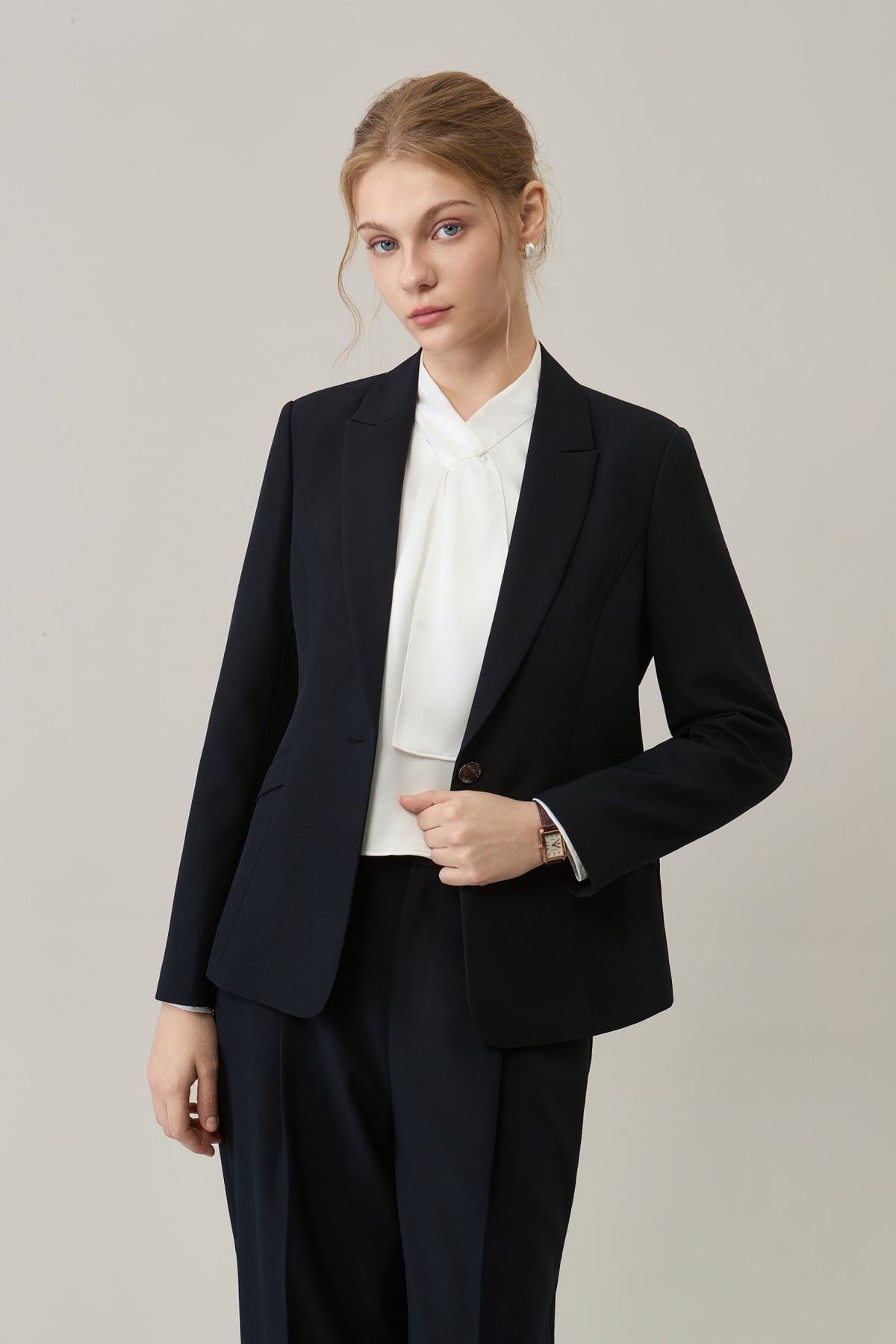 Poly Crepe Easy Fit Suit Blazer