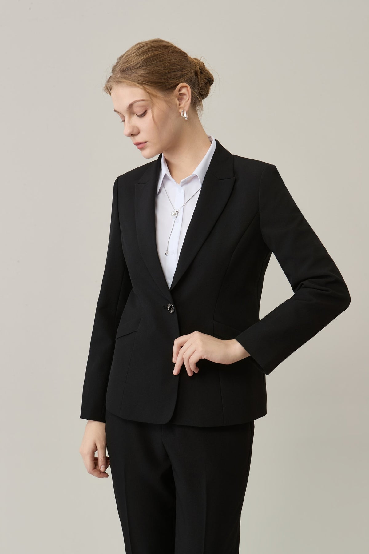 Poly Crepe Easy Fit Suit Blazer