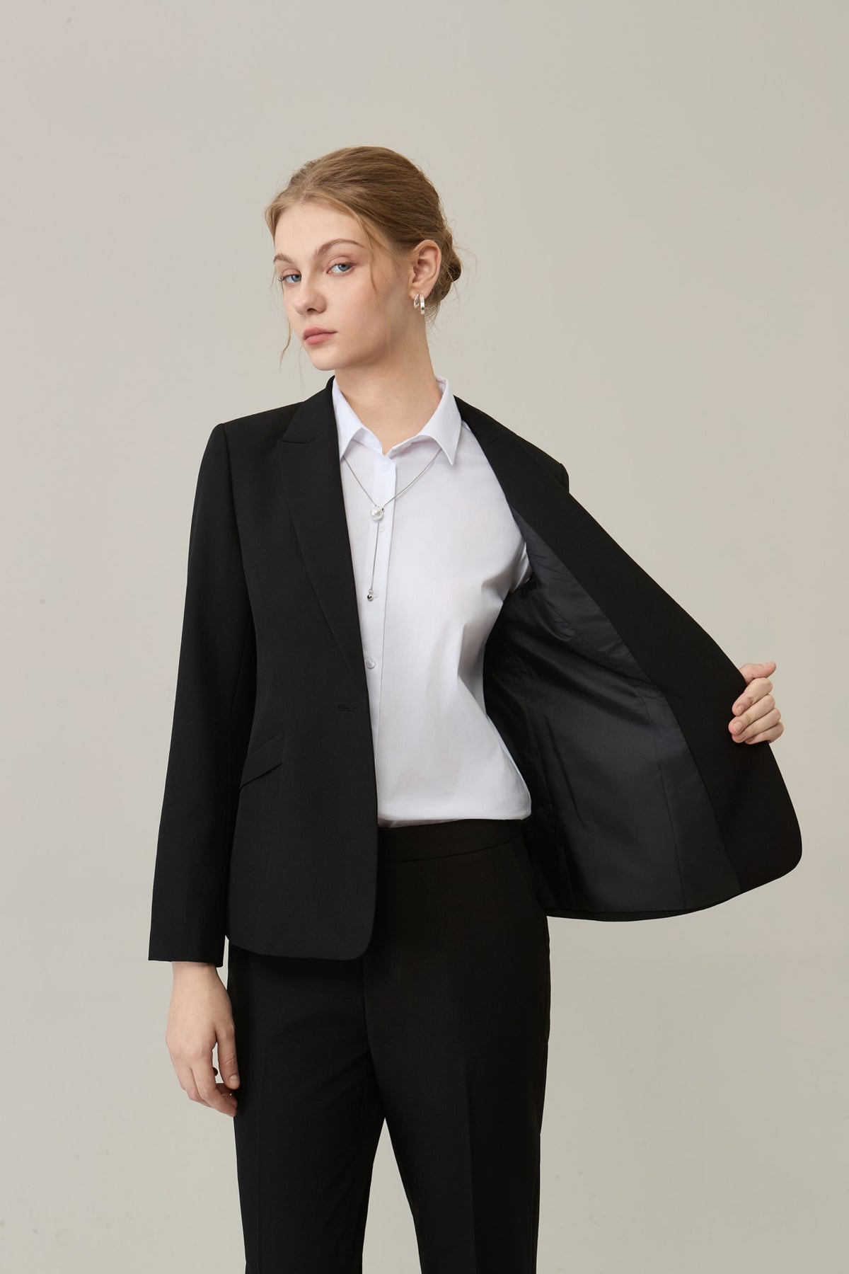 Poly Crepe Easy Fit Suit Blazer