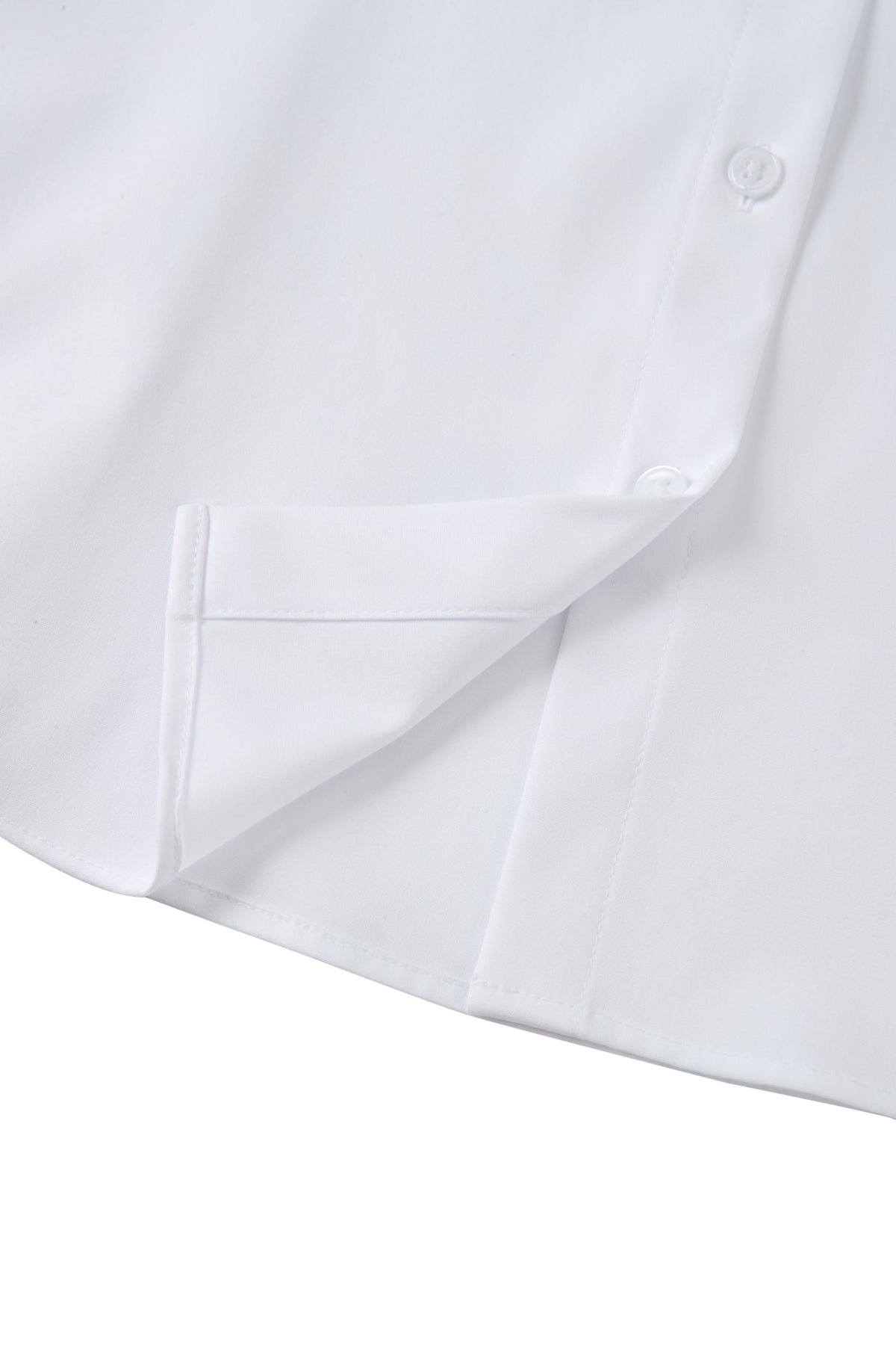 Non-Iron Dry Stretch Poplin Comfort Fit Long Sleeve Shirt with Detachable Bow Tie
