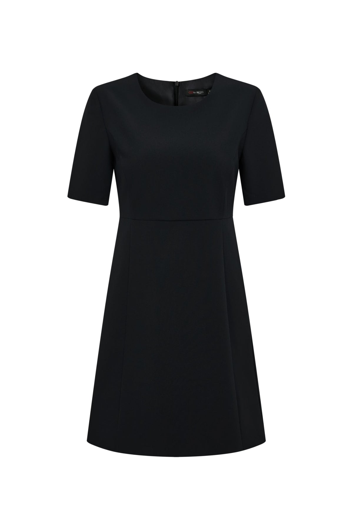 Poly Plain Weave Round Neck A-Shape Dress