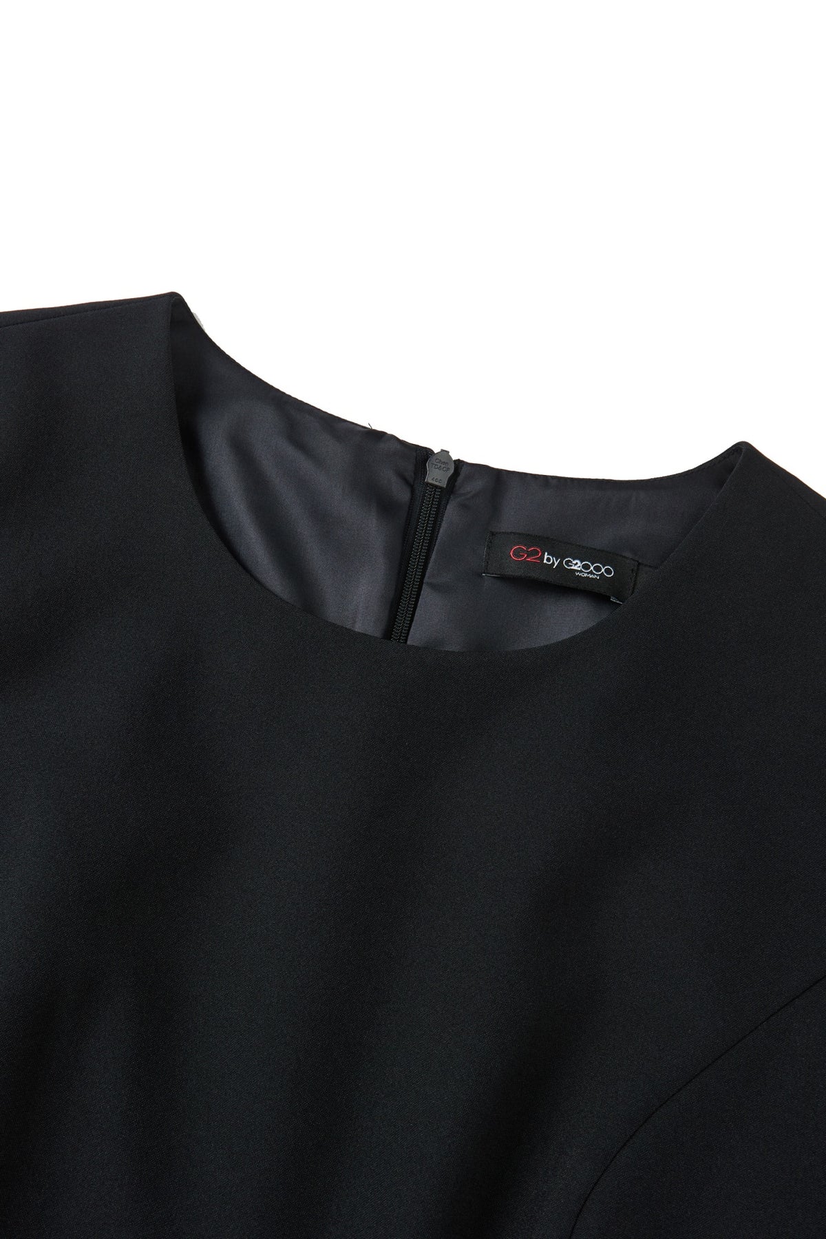 Poly Plain Weave Round Neck A-Shape Dress