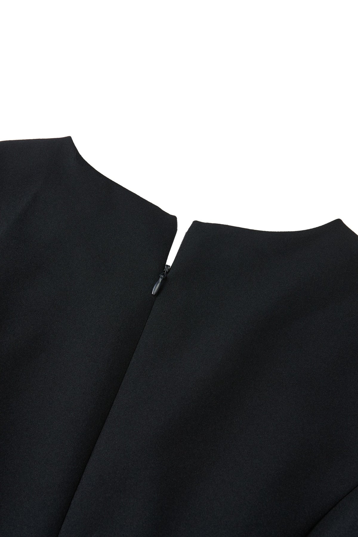 Poly Plain Weave Round Neck A-Shape Dress
