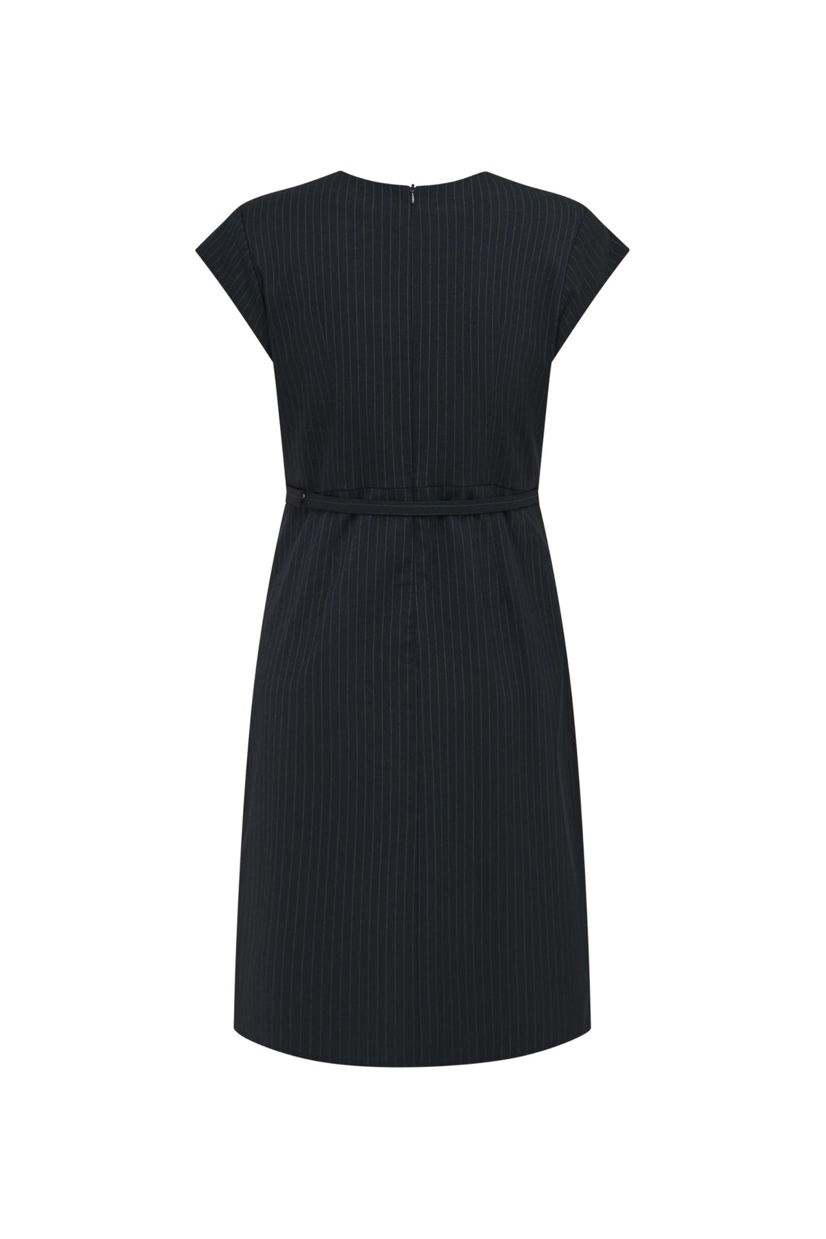 Poly Plain Weave Round Neck A-Shape Dress