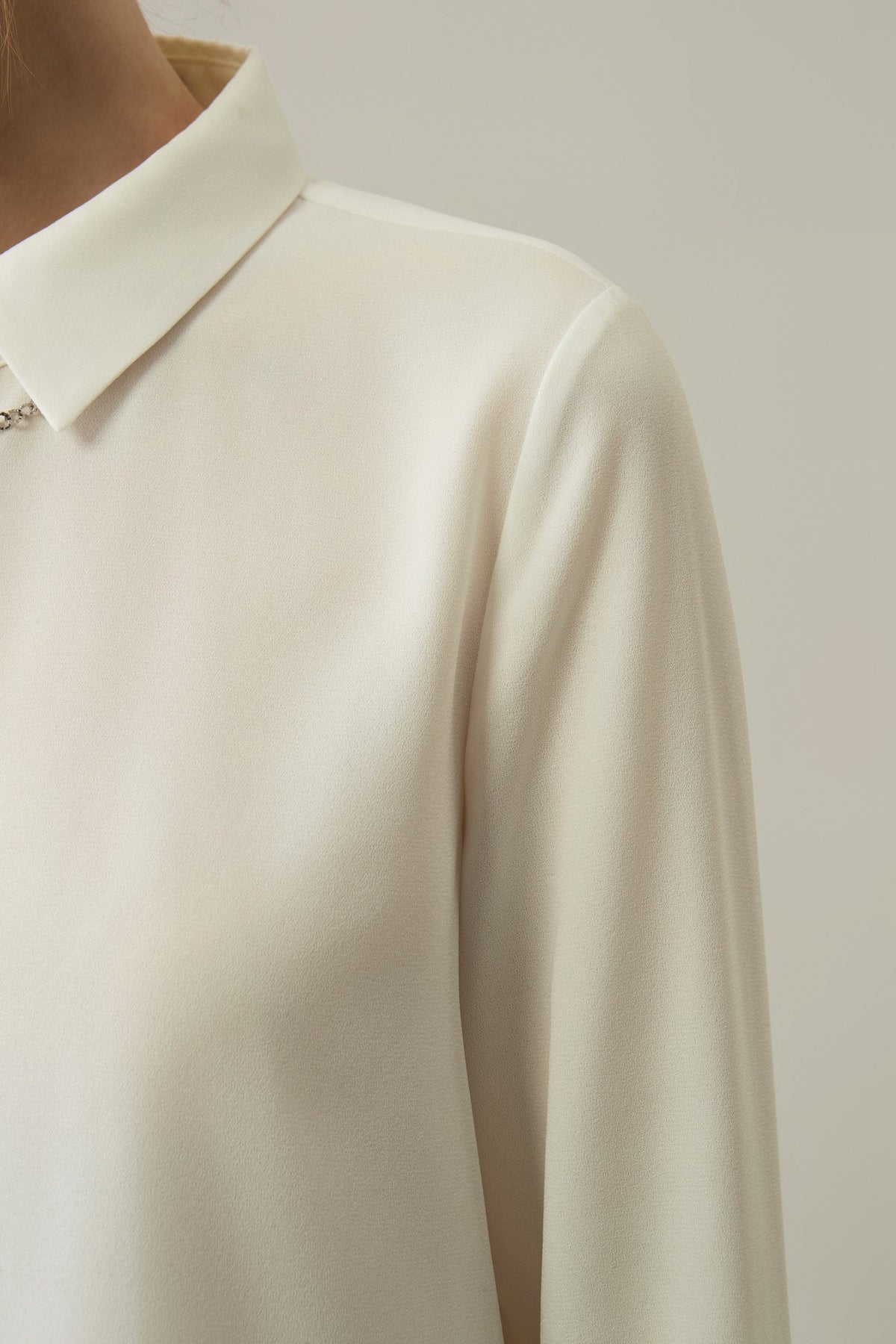 Poly Cerepe Shirt Collar Regular Fit Blouse