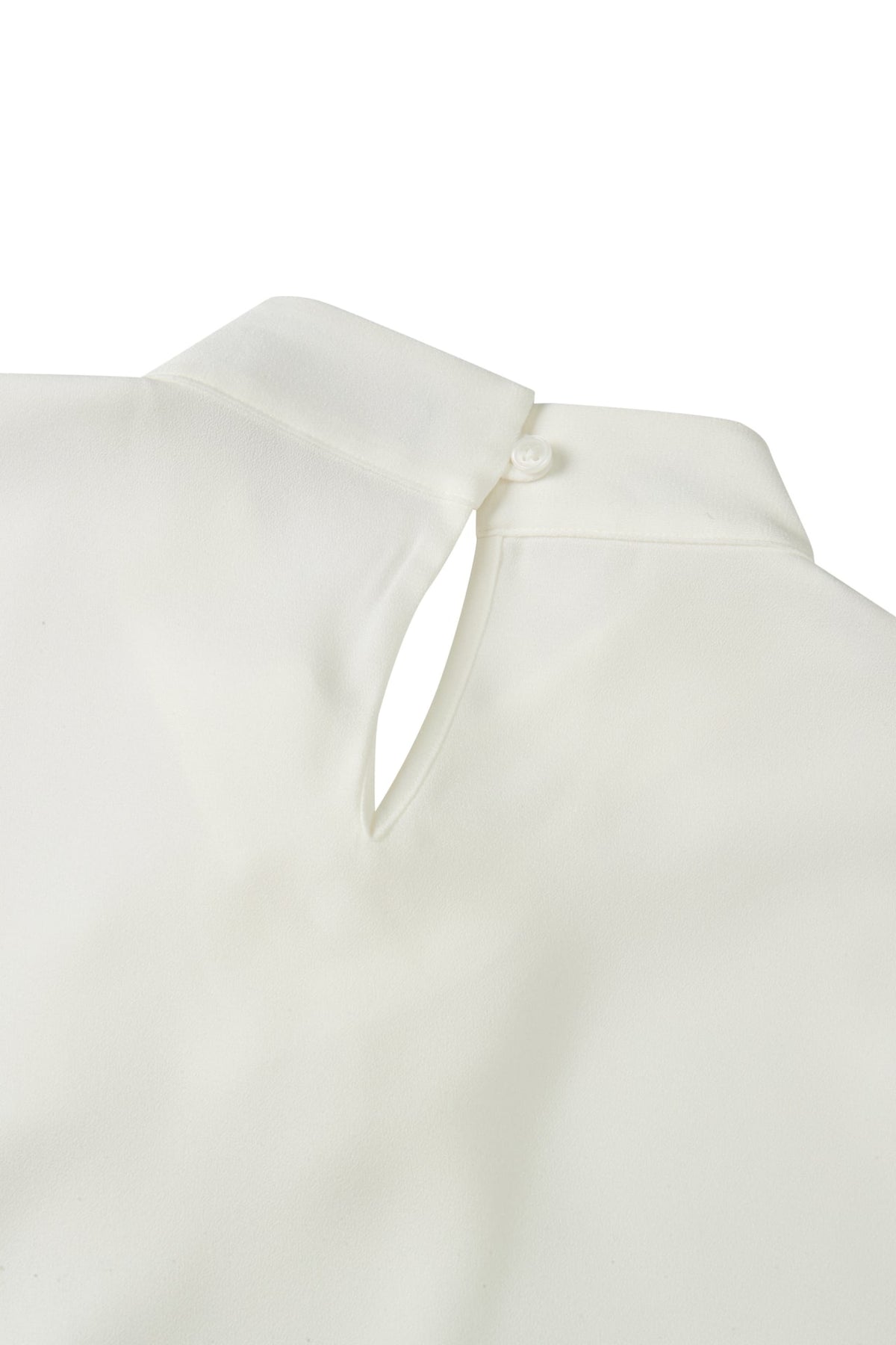 Poly Crepe Self-Tie Stand Collar Regular Fit Blouse